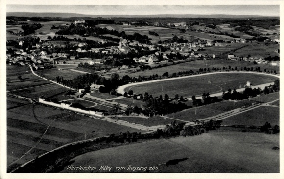 Postcard Pfarrkirchen in Niederbayern, aerial photograph