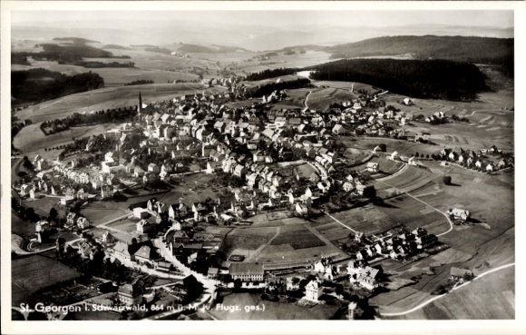 Ak St. Georgen im Schwarzwald, Luftbild