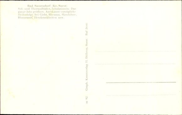 Postcard Bad Sassendorf in the district of Soest, children&#39;s sanatorium, main building, boys&#39; house