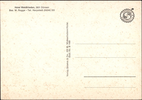Postcard Dünsen Harpstedt in Oldenburg Lower Saxony, Hotel Waldfrieden, forest section