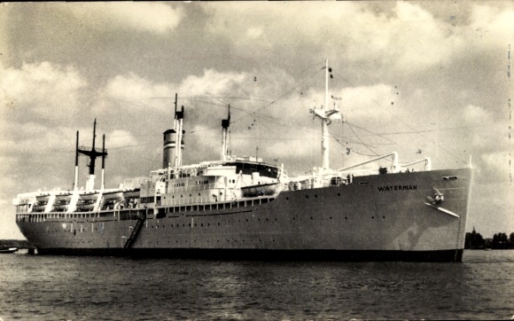 Ak stoomschip SS Waterman, Koninklijke Rotterdamsche Lloyd