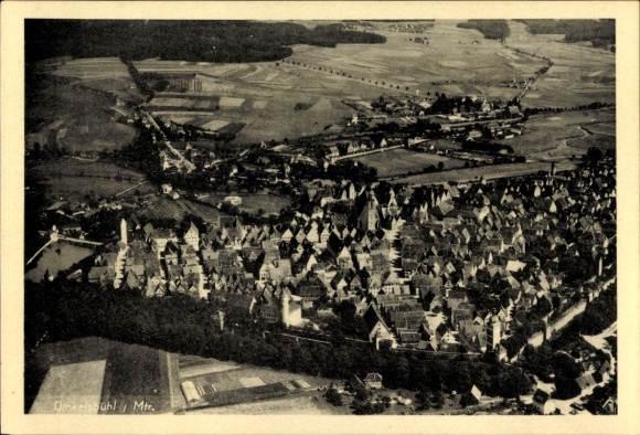 Ak Dinkelsbühl in Mittelfranken, Fliegeraufnahme