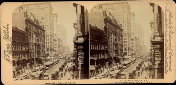 Stereo Photo Chicago Illinois USA, Street Scene