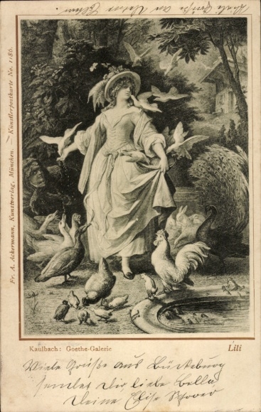 Artists Postcard Kaulbach, Hermann, Goethe Galerie, Lili