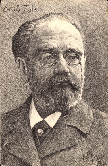 Artist Postcard Orens, Writer Emile Zola, portrait