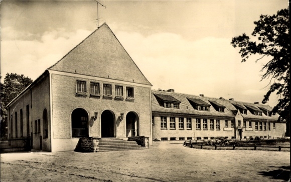 Postcard Krakow am See in Mecklenburg, vocational school