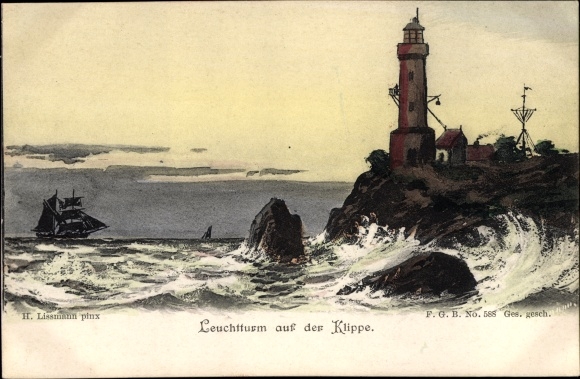 Artist PC Lissmann, H., Lighthouse on the cliff