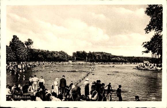 Postcard Badeleben Völpke Saxony Anhalt, natural swimming pool