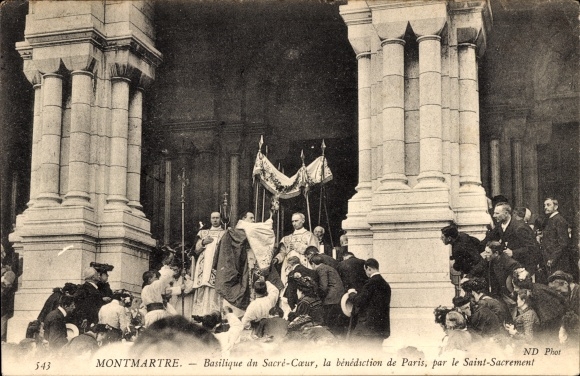 Ak Paris XVIII. Viertel Buttes-Montmartre, Basilika Sacré-Coeur, La Benediction de Paris