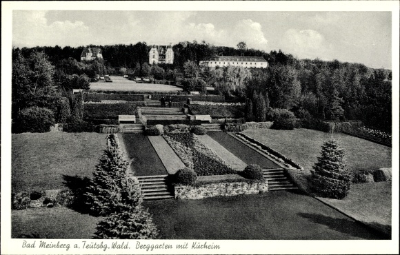 Postcard Bad Meinberg am Teutoburg Forest, Berggarten with Kurheim