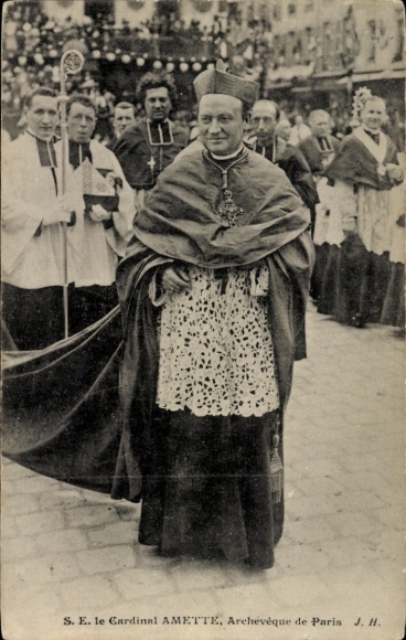 Postcard HE Cardinal Amette, Archbishop of Paris