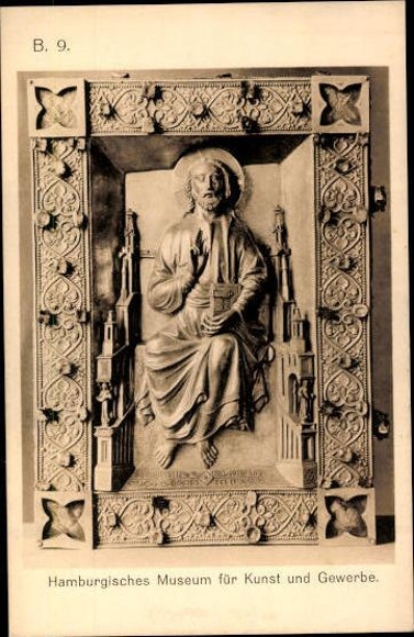 14 Postcard pieces of furniture, figures and wall hangings made of metal, Hamburg Museum of Arts and Crafts
