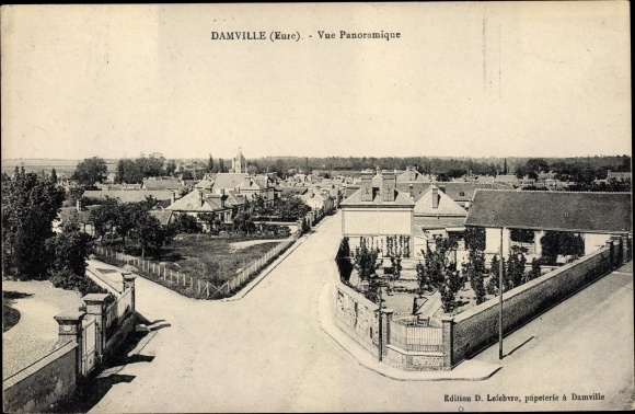 Postcard Damville Eure, Panoramic View