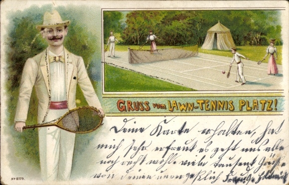 Litho Burgsteinfurt Steinfurt im Münsterland, Lawn Tennisplatz