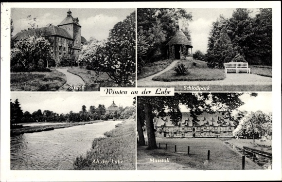Ak Winsen an der Luhe, Schloss, Schlosspark, Luhepartie, Marstall