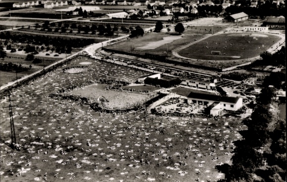 PC Hattersheim am Main, Sarottibad, aerial view