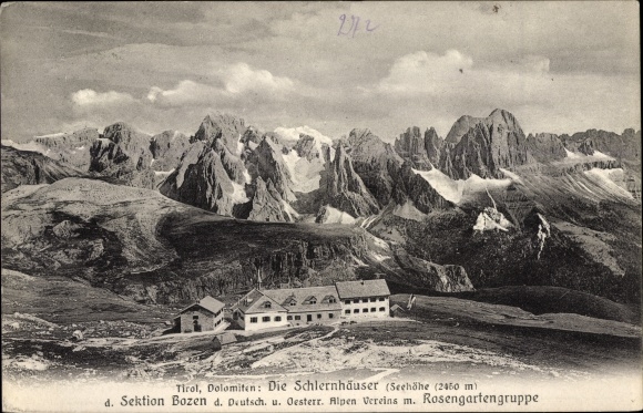 Postcard Völs am Schlern Fiè allo Sciliar Südtirol, Schlernhäuser