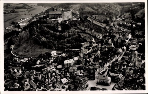 Postcard Kulmbach in Upper Franconia, aerial photograph of the city