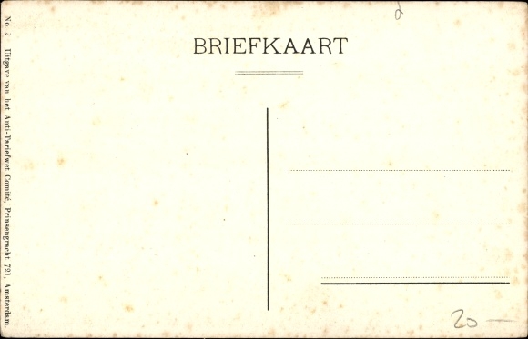 Artist Postcard Jordaan, Against the Tariff Act, Prosperity, To the Abyss, Carikatur