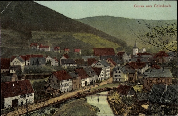 Postcard Calmbach Bad Wildbad in the Black Forest, general view
