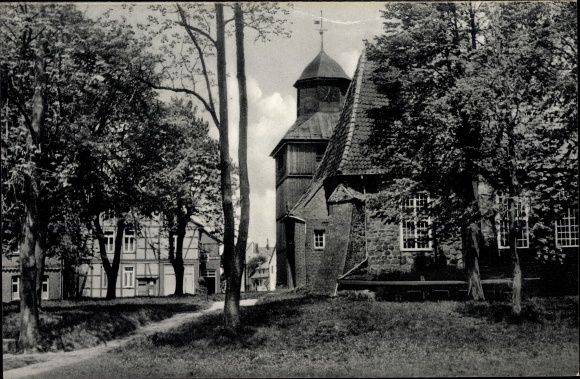Postcard Visselhövede in Lower Saxony, church
