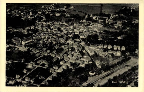 Postcard Bad Aibling in Upper Bavaria, aerial photograph
