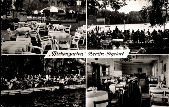 Postcard Berlin Reinickendorf Konradshöhe Tegelort, Birkengarten, Terrace