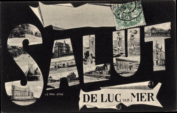 Buchstaben Ak Luc sur Mer Calvados, Ortsansichten, Souvenir
