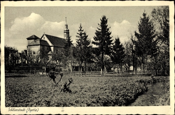 KP Schlierstadt Osterburken w Baden, widok częściowy, kościół