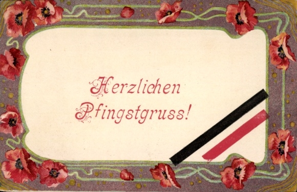 Postcard Congratulations Pentecost, Patriotism, Poppy