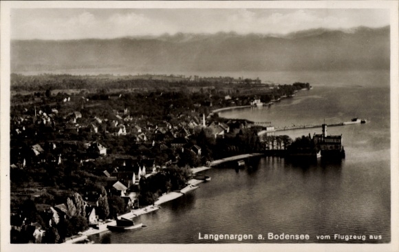 Postcard Langenargen on Lake Constance, aerial photograph