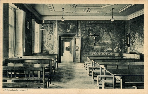 Postcard Zangberg in Upper Bavaria, Educational Institute of the Salesian Sisters of St. Joseph, Handicraft Room