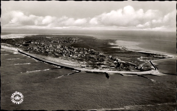 Postcard Island Baltrum in East Frisia, panorama, aerial view