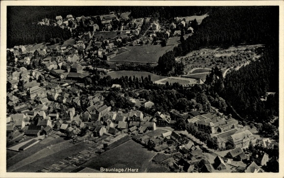 Postcard Braunlage in the Upper Harz, aerial photo