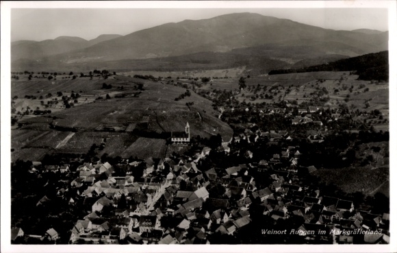 Postcard Auggen in Baden, aerial photograph