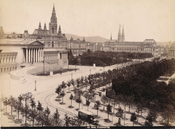 Photo Vienna, Franzensring, St. Stephen&#39;s Cathedral, horse tram