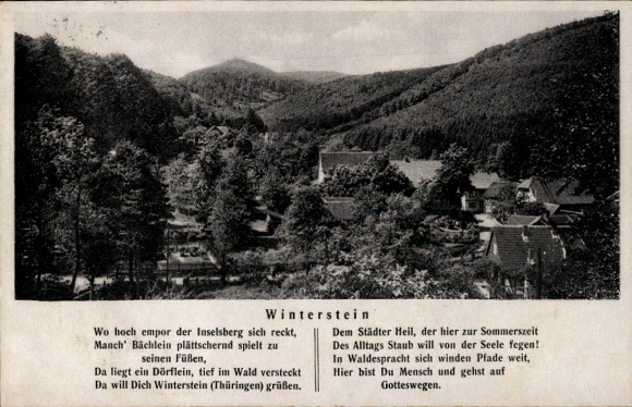 Ak Winterstein Waltershausen in Thüringen, Vogelperspektive auf  bergige Landschaft, malerisches 