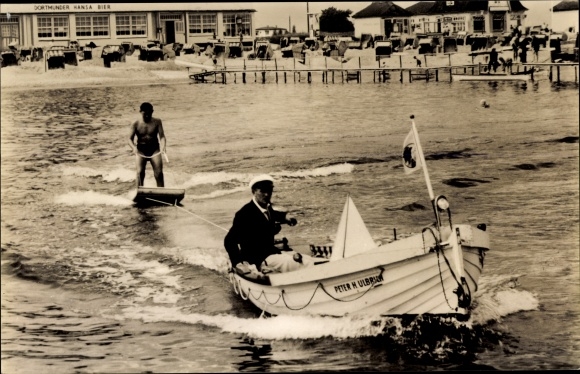 Ansichtkaart Ostseebad Dahme in Holstein, surfers, motorboot Peter H. Ulbrich