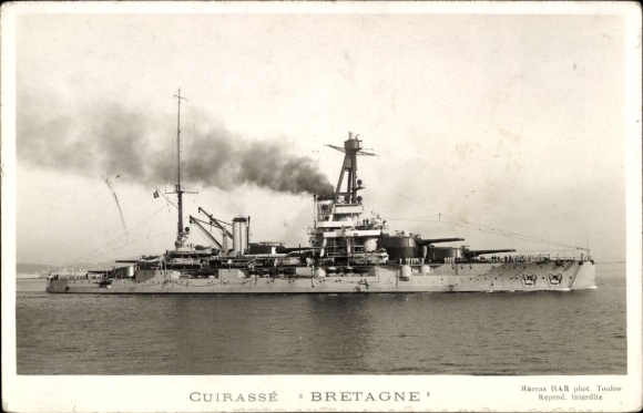Ak Marine Militaire Française, Kriegsschiff Bretagne