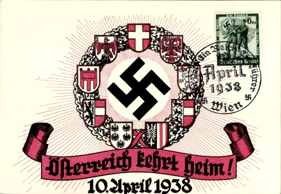 PC Austria returns home, Greater Germany, Anschluss 10 April 1938, coat of arms