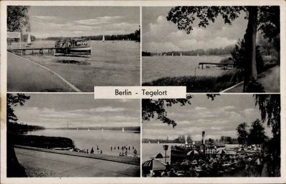 Ak Berlin Reinickendorf Tegel, Teilansichten, Dampfer