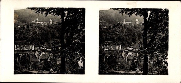 Stereo photo Altena in the Märkisches Kreis, total view