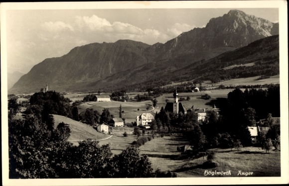 KP Anger Styria, krajobraz górski, widok na wieś, kościół, z Anger