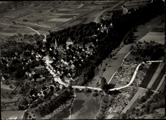 Photo Jagsthausen an der Jagst Württemberg, aerial photograph, Götzenschloss