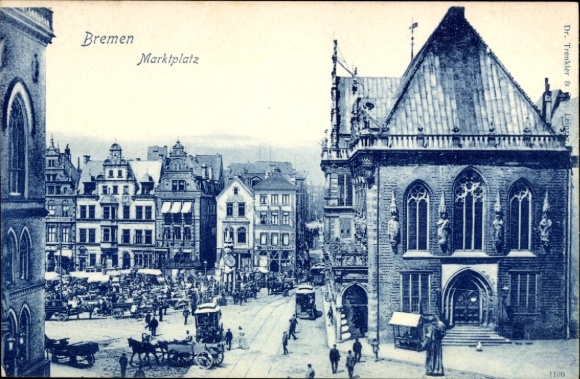 Postcard Hanseatic City of Bremen, Market Square