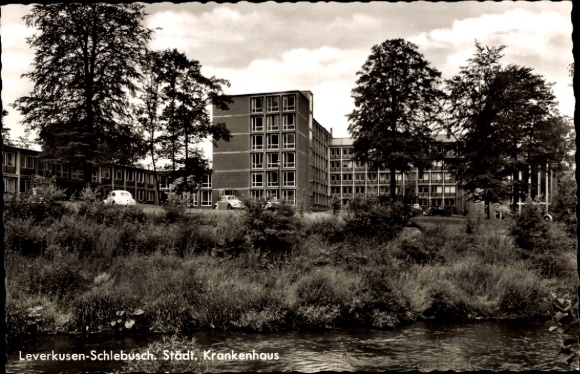 Postcard Schlebusch Leverkusen in the Rhineland, Municipal Hospital