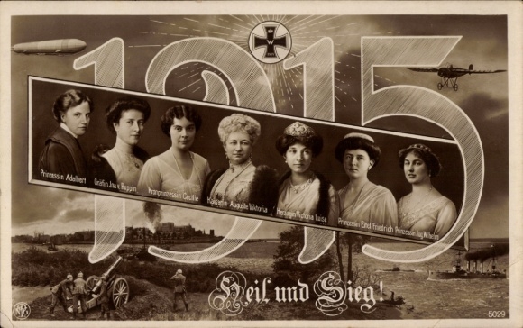 PC Heil und Sieg, Empress Auguste Viktoria, Princesses, Cecilie, year 1915, NPG 5029