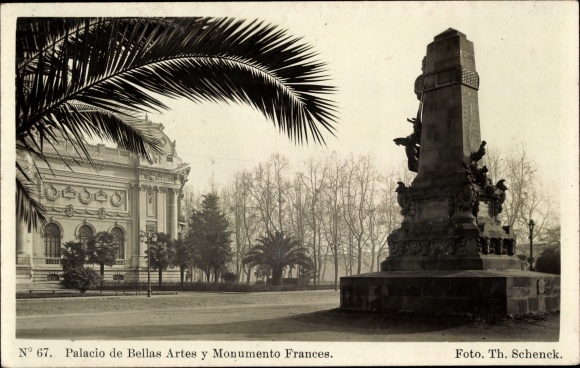 Ak Spanje, Palacio de Bellas Artes en Monumento Frances