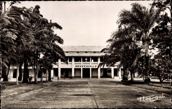Postcard Brazzaville French Congo, the station
