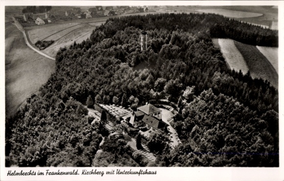Postcard Helmbrechts in Upper Franconia, Kirchberg with accommodation house